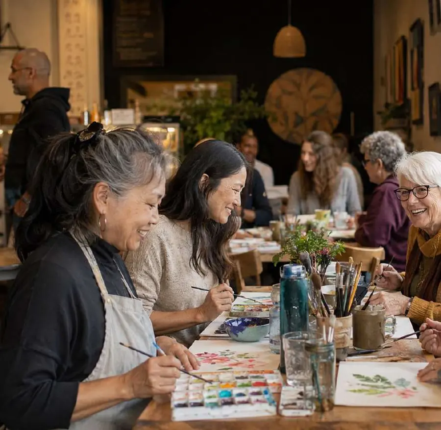 Group painting together